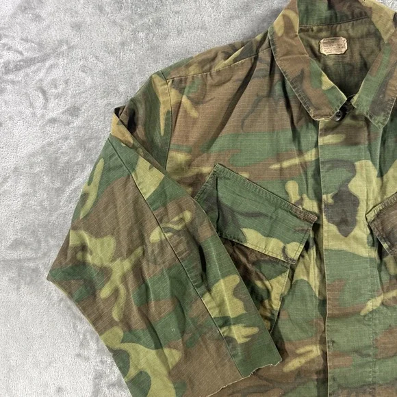 Vintage 60s Vietnam USMC Shirt Men's Small-Long Rip Stop Fatigue Tropical Jungle - Picture 6 of 16